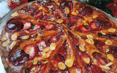 Mulled Wine Poached Pear Tart